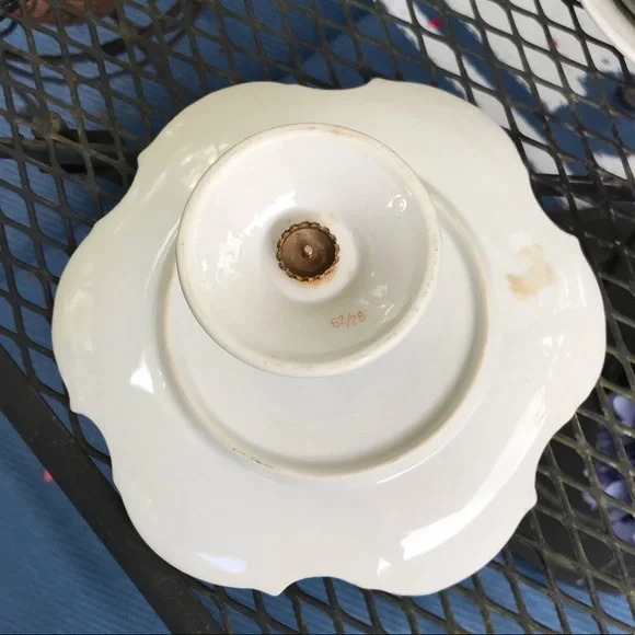 Vintage Lusterware Luster Vibrant Floral Pedestal Compote Gorgeous! - Picture 8 of 10